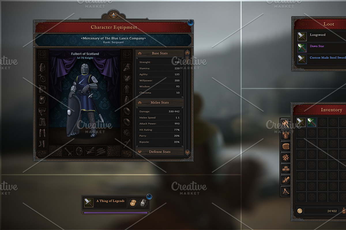 Mercenary - RPG User Interface, a Graphic by Kodiak Graphics (Photo 3 of 14)