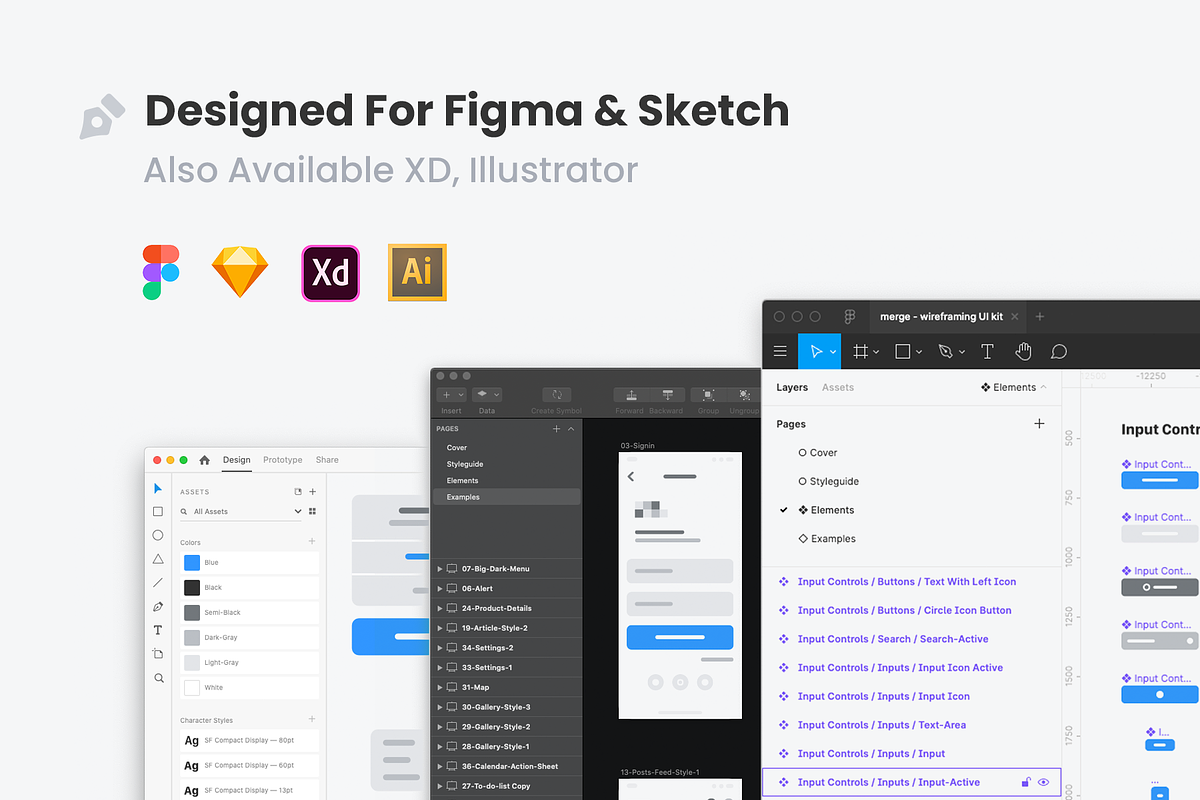 Merge Wireframing UI Kit, a Templates & Theme by 80.design (Photo 6 of 9)