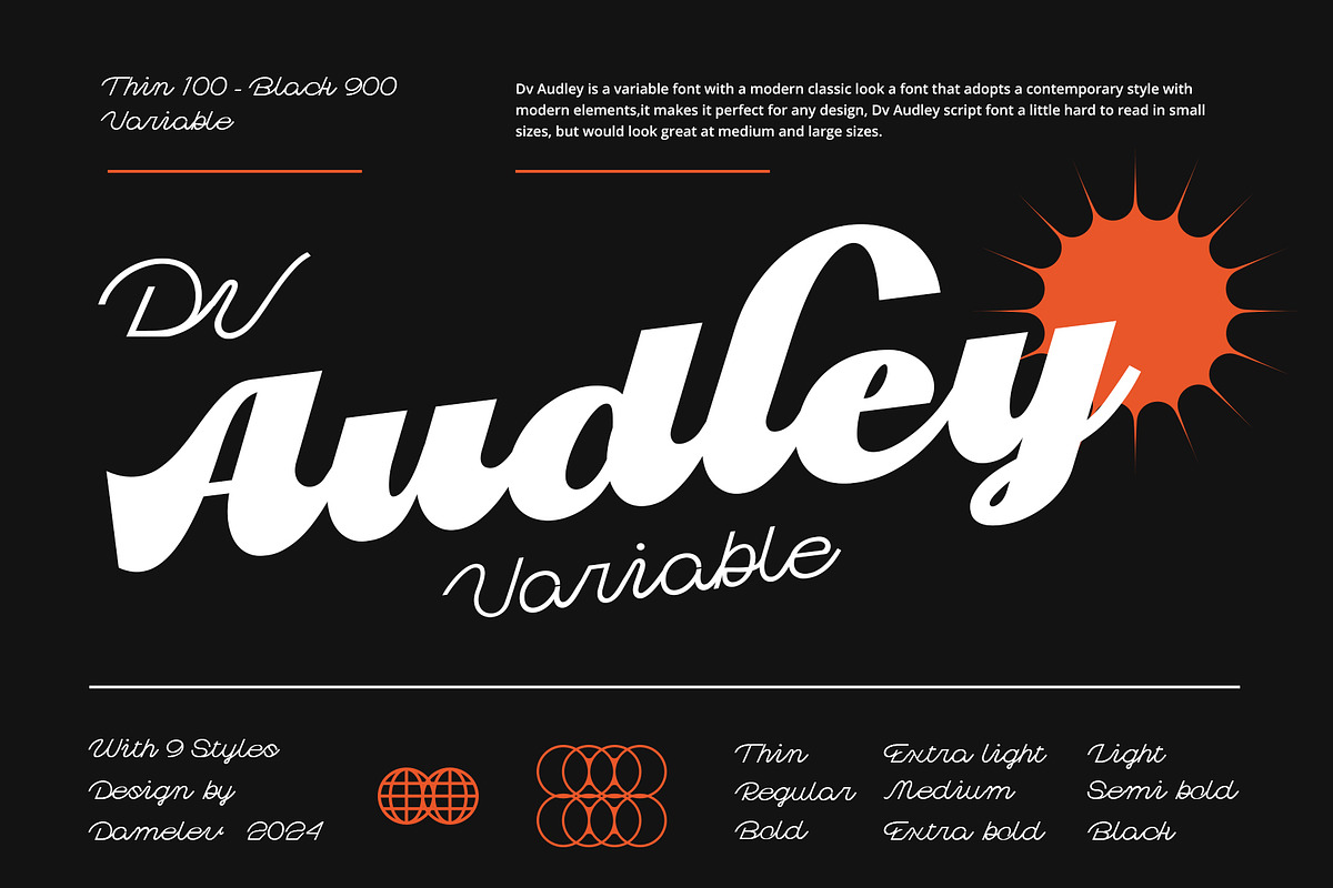 Dv Audley, a Script Font by Damelev (Photo 1 of 15)