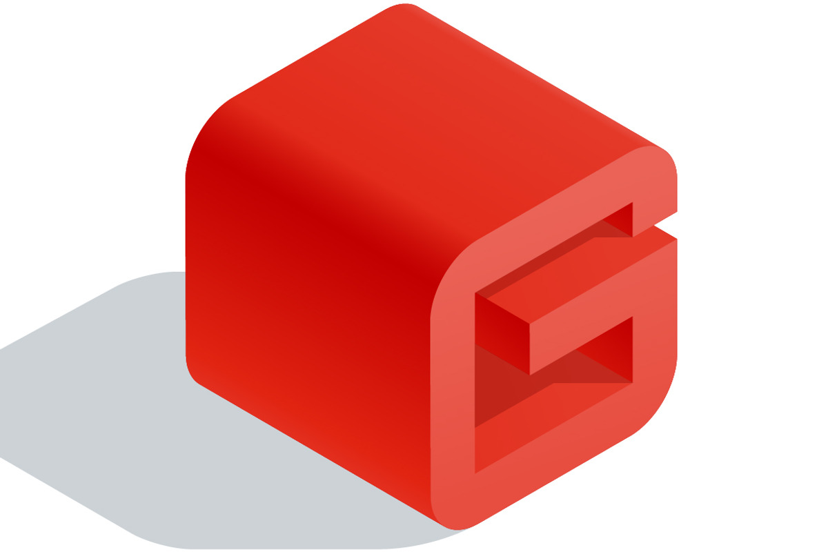 Vector 3D isometric red letters preview 3