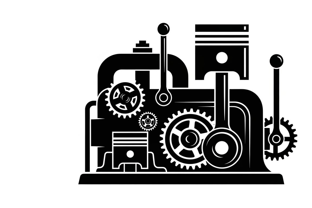 Bold industrial machine silhouette, an Illustration by Amazin_art (Photo 13 of 31)