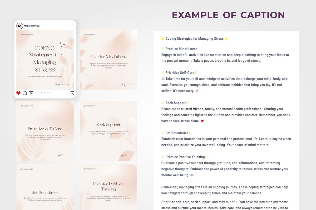 Mental Health Coach Carousel Bundle, a Social Media Template by Aks-Designs (Photo 4 of 6)