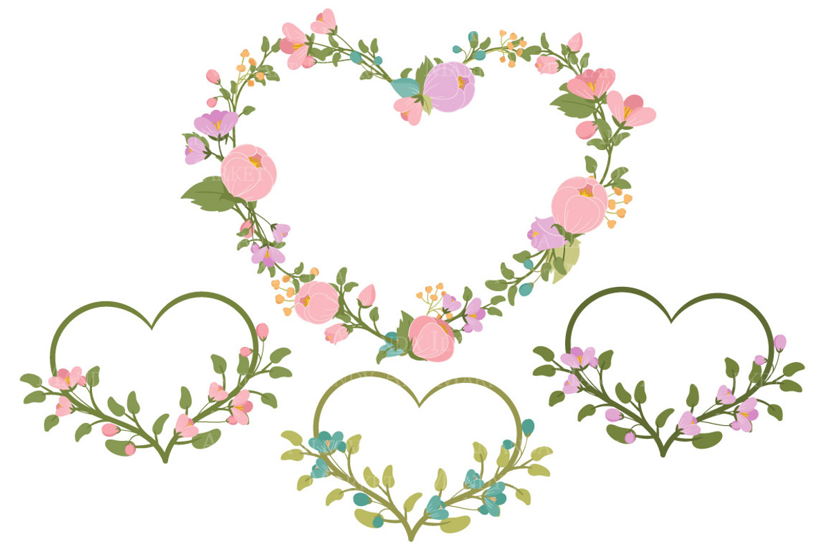 Garden Party Flower Heart Clipart, an Illustration by Amanda Ilkov (Photo 3 of 5)