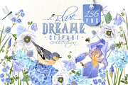 BLUE DREAM| CLIPART, a Decorative Illustration by Purple-Bird (Thumbnail 1 of 20)