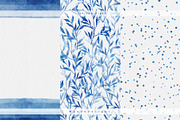 Navy Blue Watercolor Digital Papers, a Pattern Graphic by PeDe Designs (Thumbnail 5 of 6)