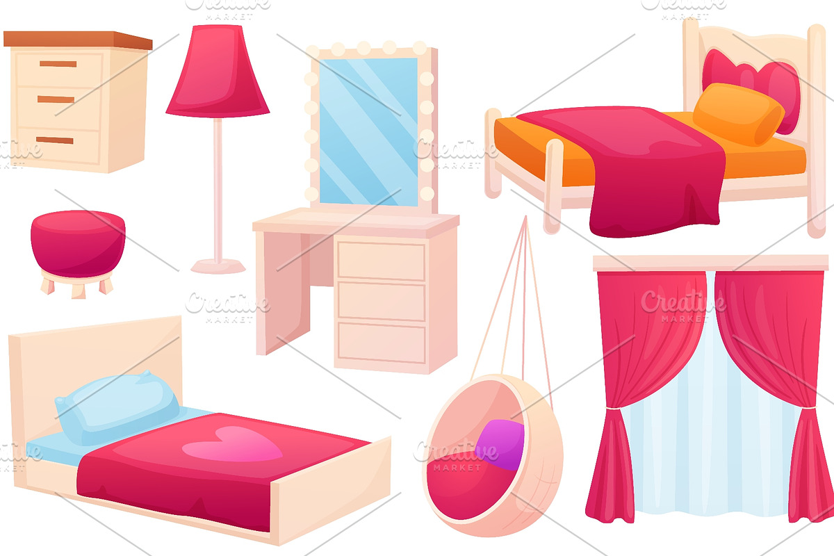Girl bedroom elements. Chest of, an Object Illustration by LadadikArt (Photo 2 of 3)