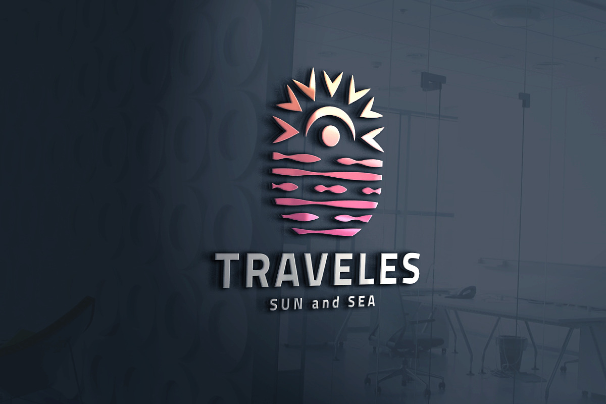 Sun and Sea Travel Logo Template, a Branding & Logo Template by Design_Planet (Photo 2 of 4)