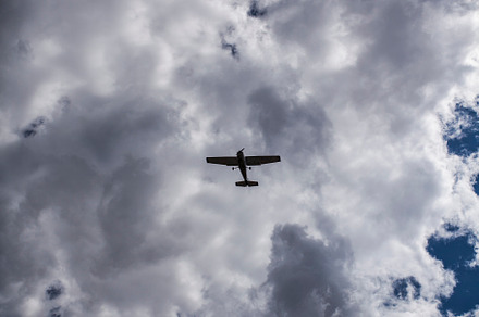 Airplane in the sky stock photo containing speed and sky