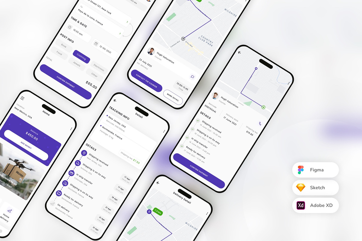 Shipping & Cargo Tracking App UI Kit, an UI Kit Template by uicube