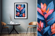 8 blue plant leaves art wall print, a Decorative Illustration by ARTOZEN DIGITAL (Thumbnail 10 of 13)