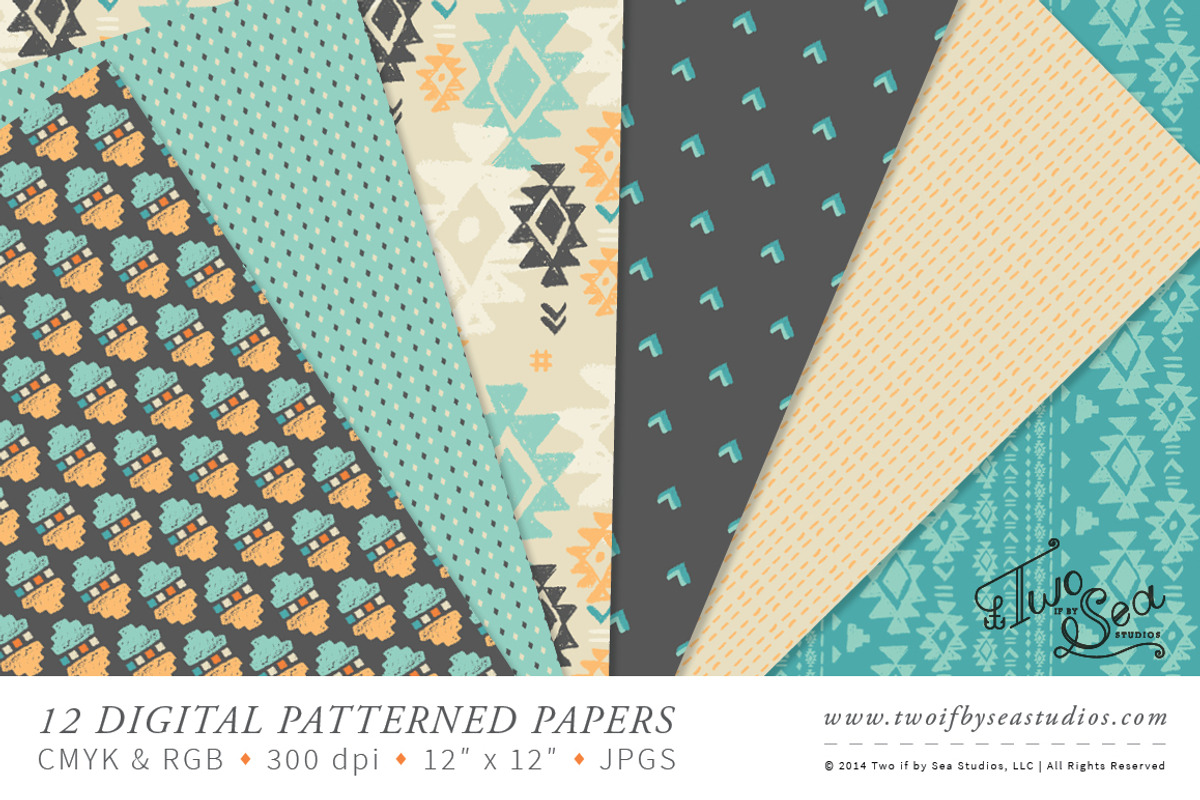 Navajo Inspired - 12 Digital Papers preview 3
