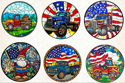 4th of July Truck Clipart, a Seasonal Illustration by Rose Art (Thumbnail 4 of 4)