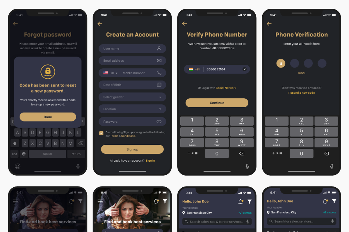 Barber & Salon UI Kit, an App Template by UX Design Master (Photo 11 of 13)