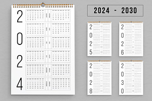 Wall Calendar Set 2024 To 2030