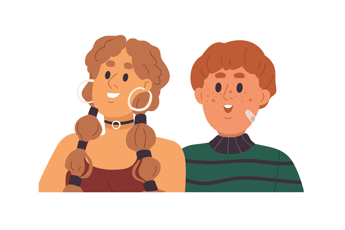 Face avatars of couples, friends set, a Person Illustration by Good Studio (Photo 5 of 16)
