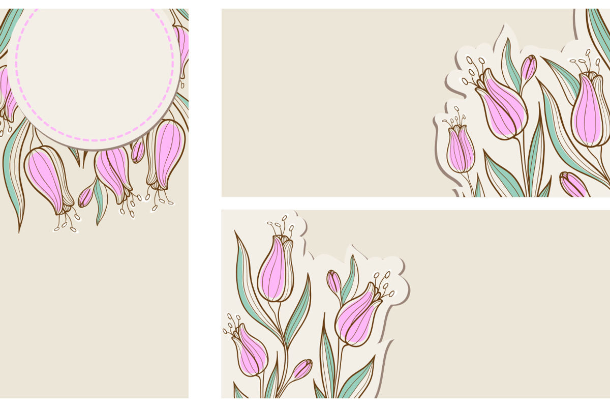 Floral Backgrounds with Tulips, a Decorative Illustration by Artspace (Photo 3 of 4)