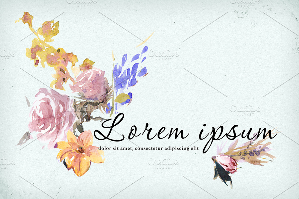 Floral Watercolor Graphic Set, an Illustration by Tamaretto (Photo 2 of 7)