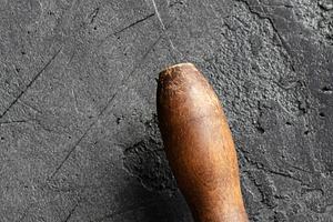 Vintage Wooden Rolling Pin on Dark Stone Background, a Food & Drink Photo by Natalia Klenova's Shop