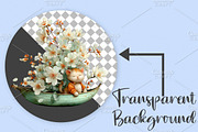 Whimsical Spring Cats Clipart Bundle, an Illustration by Canvas Craft (Thumbnail 2 of 7)