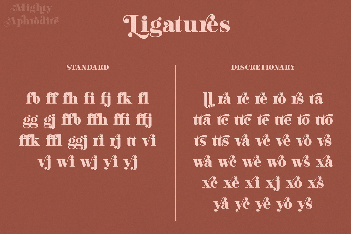 Mighty Aphrodite // A Classy Serif, a Serif Font by Megs Lang (Photo 17 of 22)