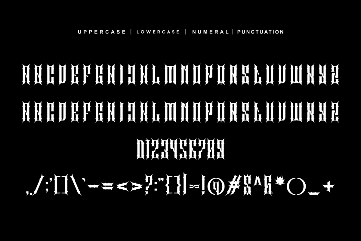 Necojah - Hardcore Gothic Font, a Blackletter Font by QR Design Studio (Photo 5 of 6)