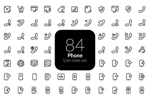 Phone line icons set