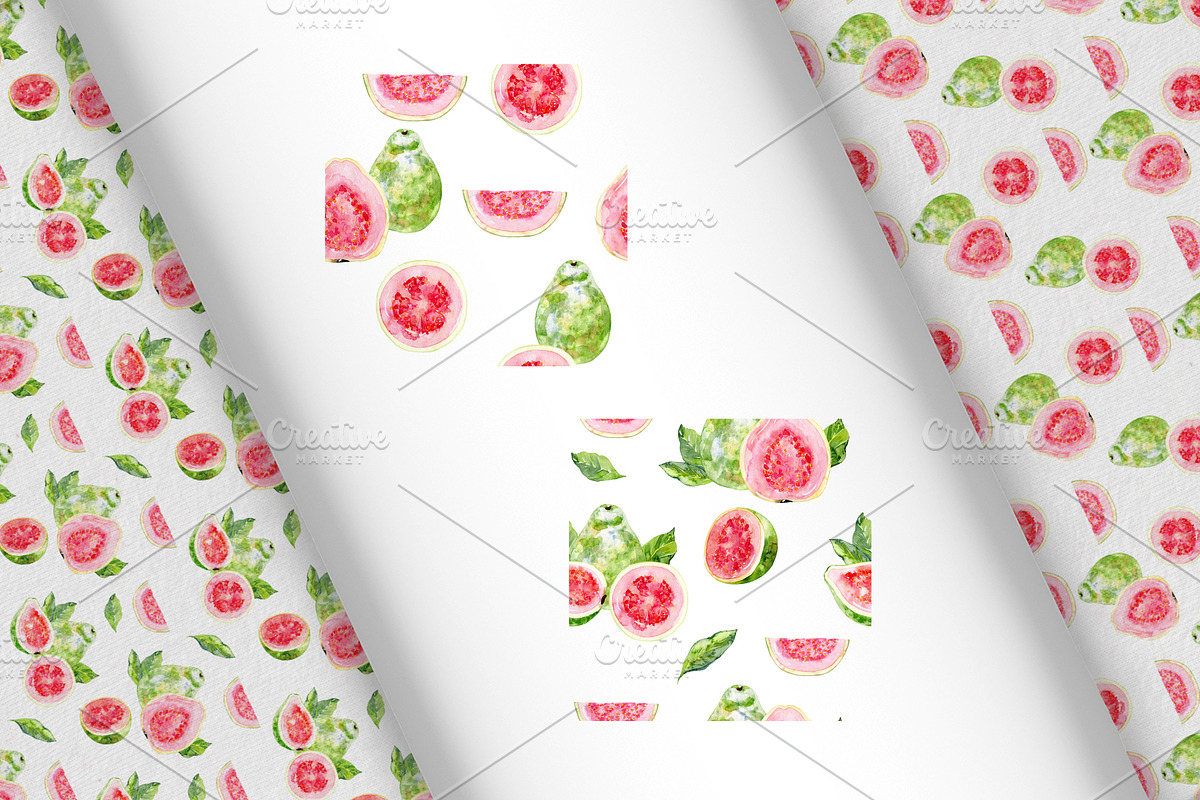 Watercolor tropical fruits., an Illustration by TaPilipa (Photo 13 of 39)