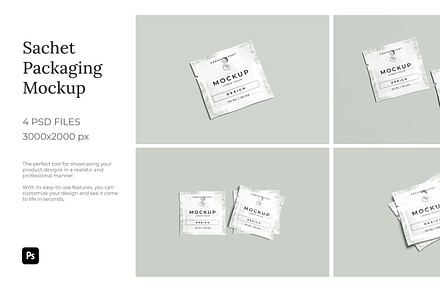 Sachet Packaging Mockup, a Packaging Mockup by simuradi