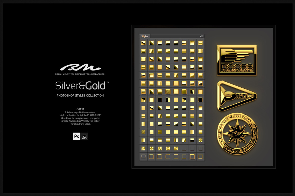 RM Silver & Gold (PS styles), a Layer Style Add-On by R M (Photo 4 of 4)