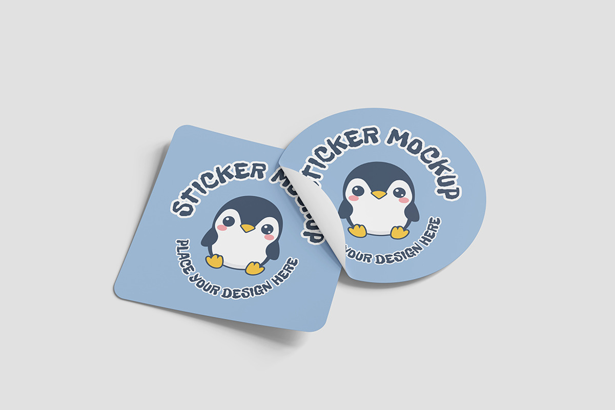 Realistic Sticker Mockup PSD, an Advertising Mockup by Indah (Photo 6 of 6)