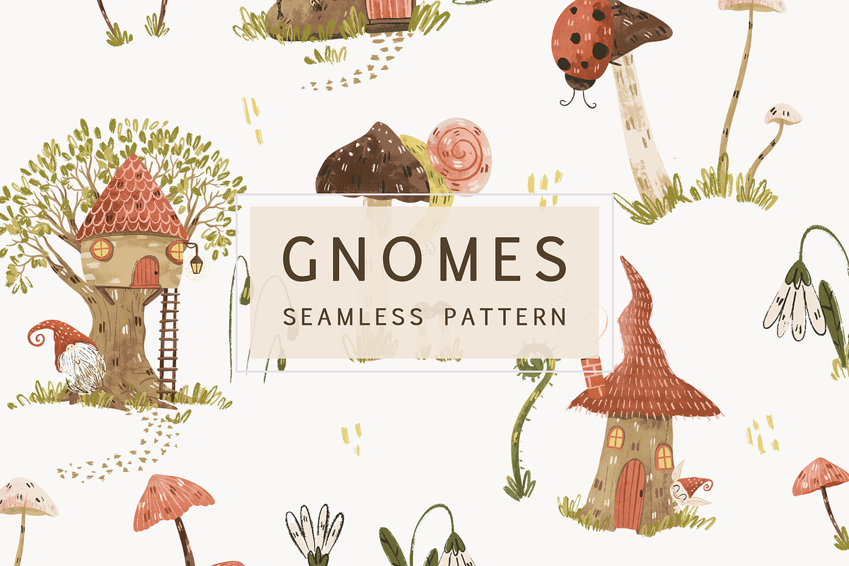 Gnomes Whimsy Pattern, a Pattern Graphic by Lady Bruniere Design (Photo 1 of 8)