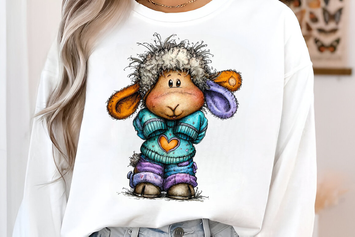 Funny Valentine Sheep Clipart, an Illustration by SinaCreation (Photo 8 of 11)