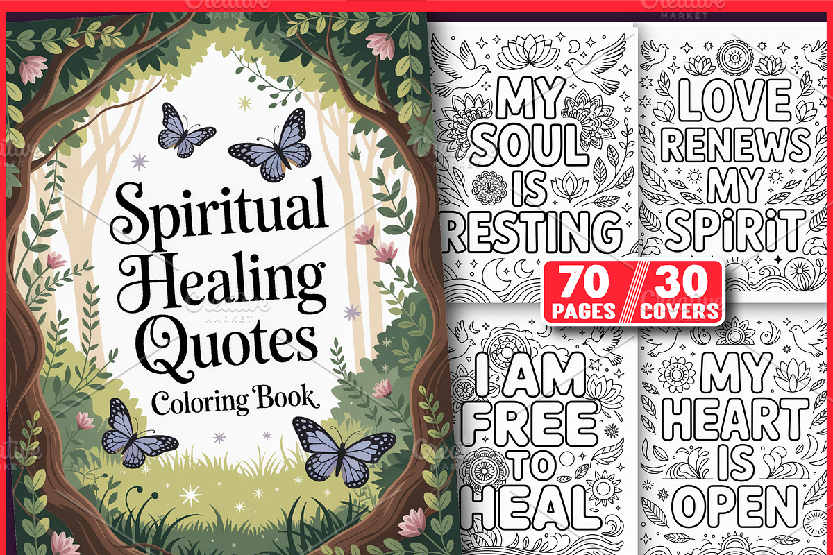 Spiritual Healing Quotes Coloring, an Empty State Illustration by Ink Gallery (Photo 1 of 4)
