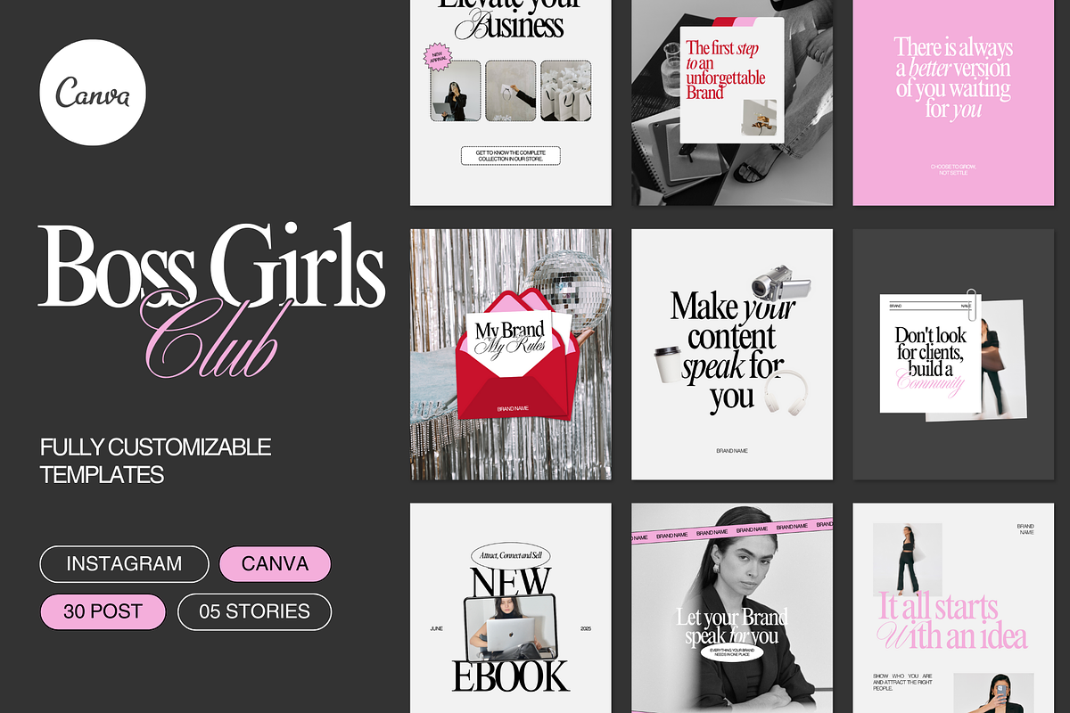 Boss Girls Club - Template Kit, a Social Media Template by Mila Estudio (Photo 1 of 5)