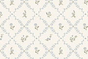 Sweet Pea Lattice Floral- Blue Green, a Graphic by Mieken Petra Designs (Thumbnail 2 of 2)