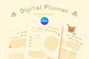 Warm Pastel Digital Planner Set, a Stationery Template by Clairee Design Studio (Thumbnail 1 of 6)