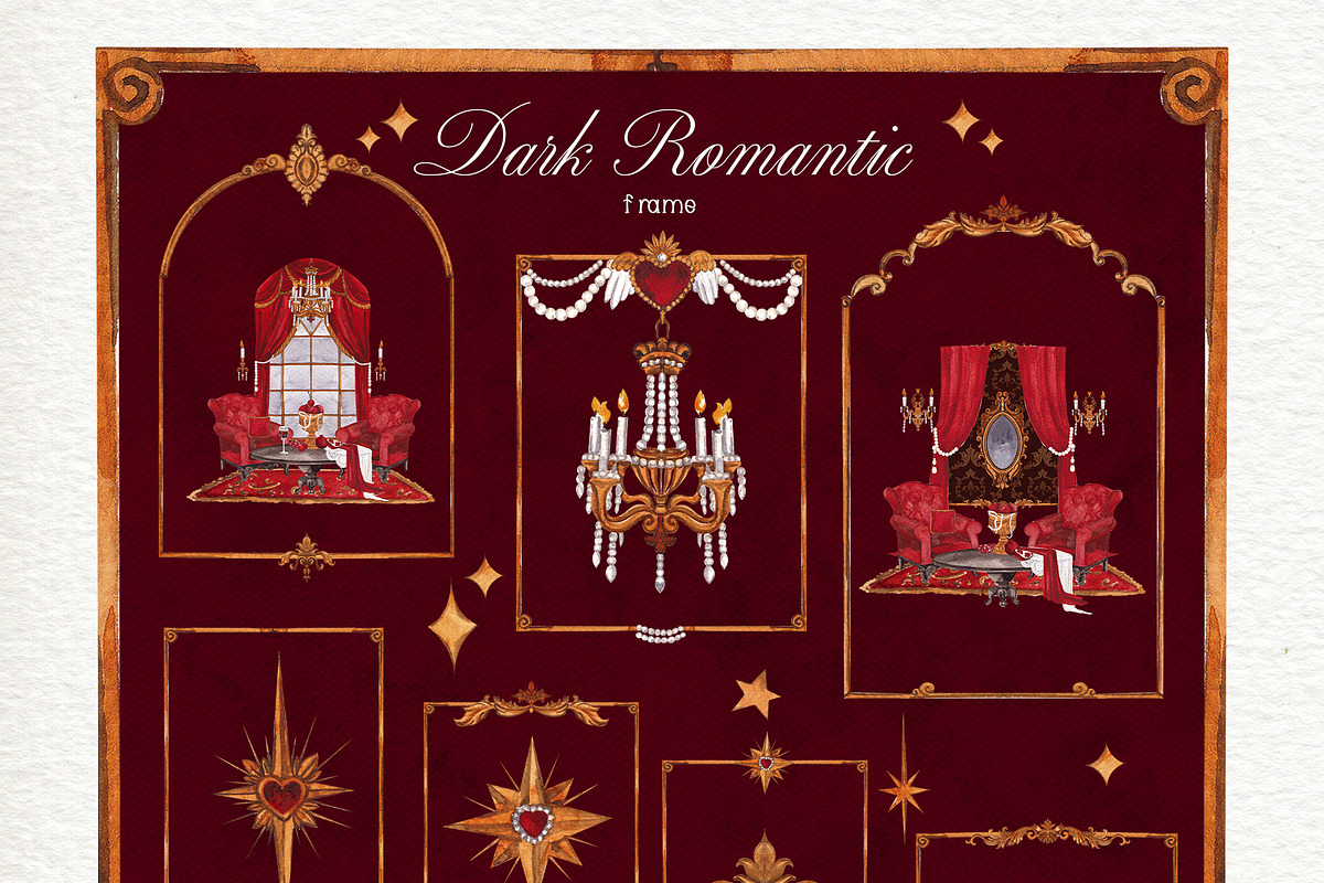 Dark Romantic. Watercolor art, an Object Graphic by ma_i_vi (Photo 7 of 12)