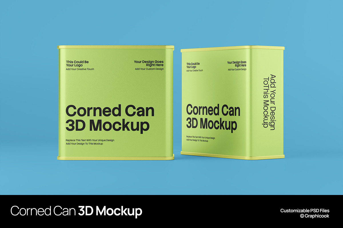 Corned Can 3D Mockup, a Packaging Mockup by graphicook