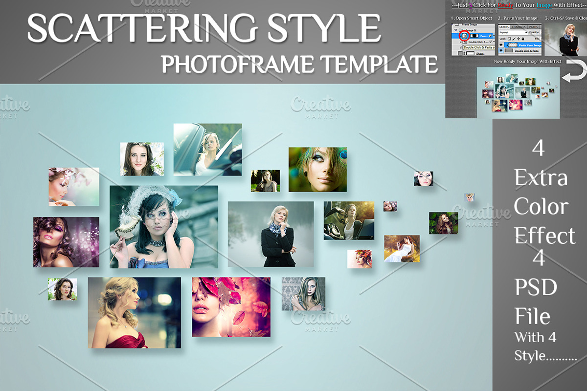 Scattering Style Photo Template, a Texture Graphic by MithunLekson (Photo 1 of 8)