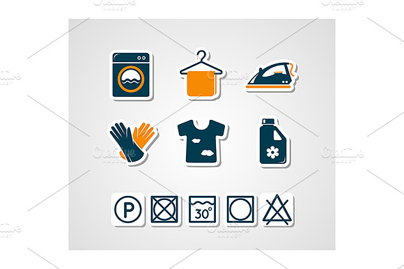Laundry Icons Set