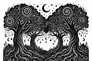 50 Mystical Galaxy Forest Silhouette, a Technology Illustration by Amazin_art (Thumbnail 20 of 34)