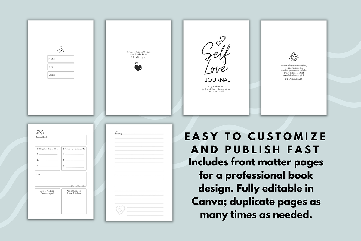 Self Love Journal Template Canva KDP, a Magazine Template by Self ...
