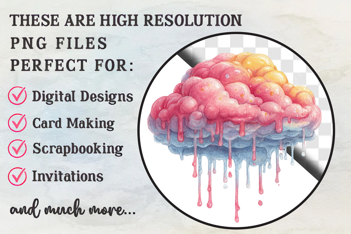 Candy Cloud Love Whimsical Clipart, an Illustration by RobertsArt (Photo 6 of 7)