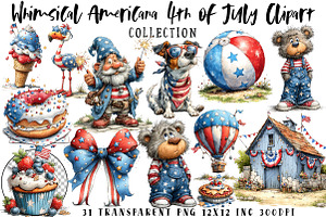 Whimsical Americana 4th of July Clip, an Illustration by OK Design