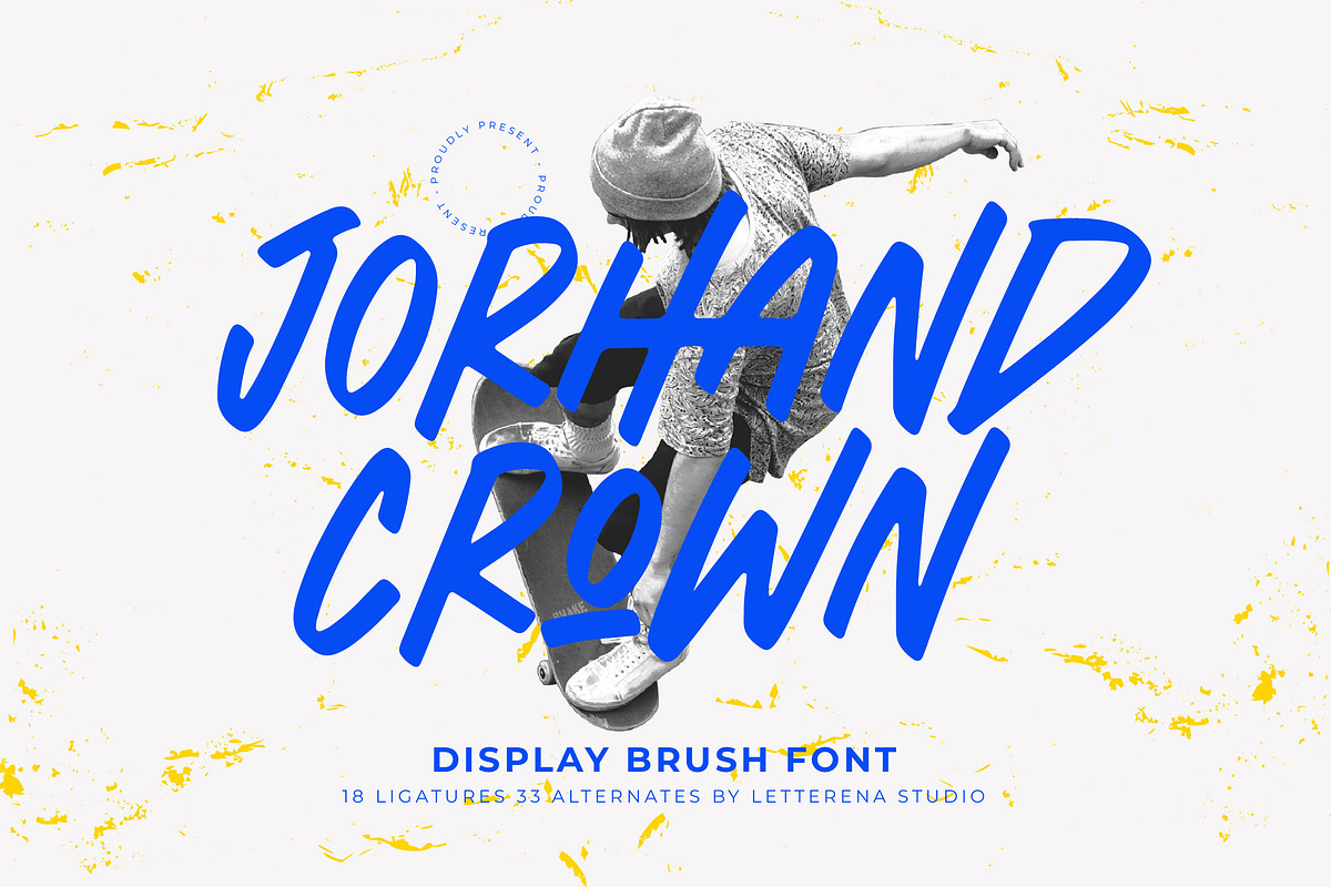 Jorhand Crown Display Brush Font, a Script Font by Letterena Studios Script (Photo 1 of 20)