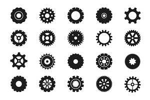 Black machine gears set, an Illustration by Vector Creator