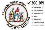 New Year Snowman Clipart Bundle, an Illustration by Craft Nest (Thumbnail 3 of 9)