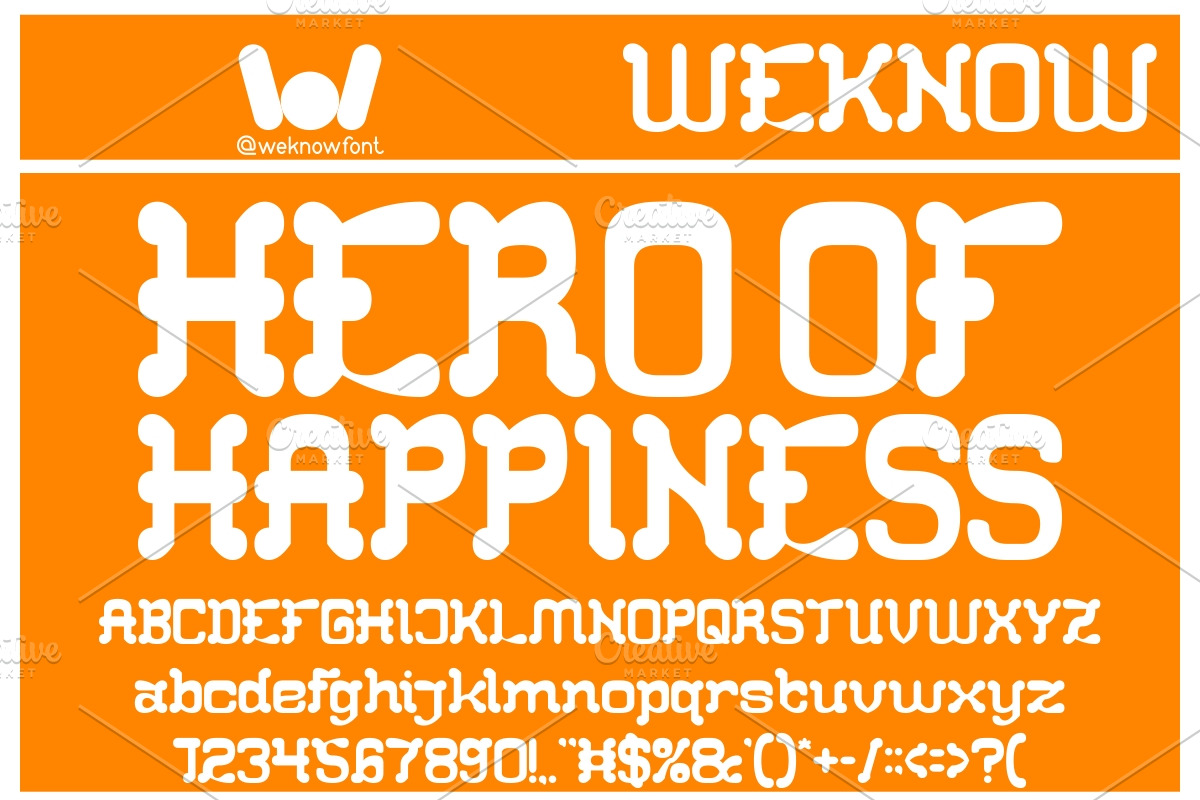 Hero of happiness font, a Font by weknow (Photo 1 of 8)