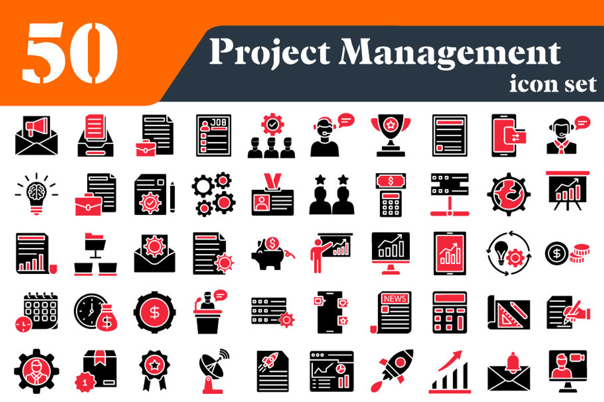 Project Management Bundle Icon Set, a Solid Icon by EllaMaiyaali (Photo 1 of 2)