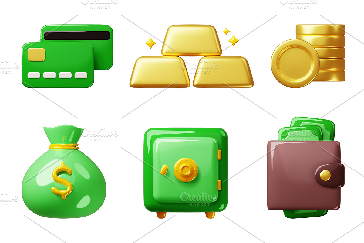 Cartoon 3d money. Finance business, a Finance Illustration by YummyBuum